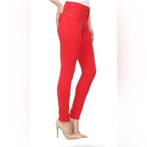 HUDSON Women's Barbara size 24 Super Skinny Ankle Jeans - Coral Red